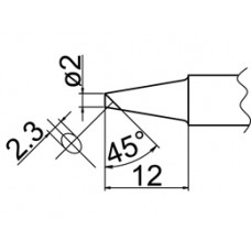 HAKKO T20-BCF2 Shape-2BC Bevel with indent, soldering tip for HAKKO FX-838