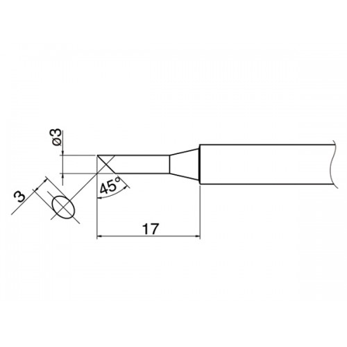 HAKKO T34-C3 Shape-3C soldering tip for HAKKO FX-650