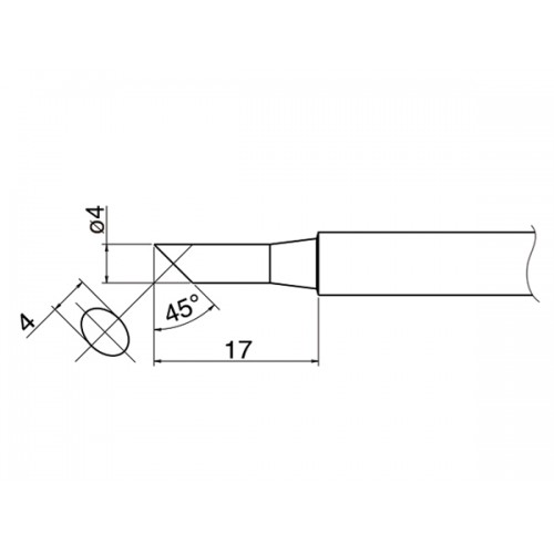HAKKO T34-C4 Shape-4C soldering tip for HAKKO FX-650