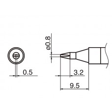 HAKKO T36-D08 soldering tip SHAPE 0,8D