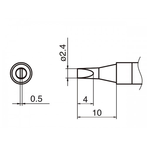 HAKKO T36-D24 soldering tip SHAPE 2,4D