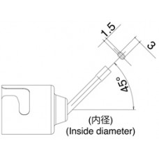 HAKKO N51-05 nozzle bent single 1.5 x 3mm