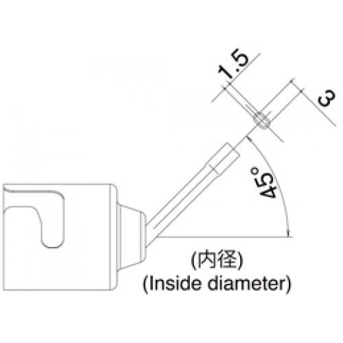 HAKKO N51-05 nozzle bent single 1.5 x 3mm HAKKO N51-05 nozzle bent single 1.5 x 3mm