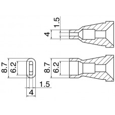 HAKKO N60-09 Nozzle - Size 6.2x1.5 mm per HAKKO FR-400