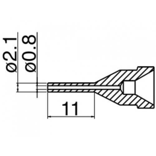 HAKKO N61-11 Nozzle Long type - Size Φ 0.8 mm
