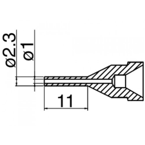 HAKKO N61-12 Nozzle Long type - Size Φ 1.0 mm HAKKO N61-12 Nozzle Long type - Size Φ 1.0 mm