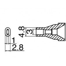HAKKO N61-15 Nozzle Oval type - Size 3x1 mm