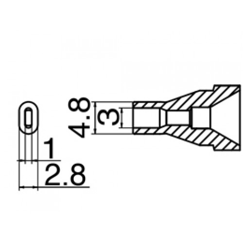 HAKKO N61-15 Nozzle Oval type - Size 3x1 mm