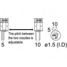 HAKKO A1325 Dual Single hot air nozzle Size Φ1.5 x 5 to 10