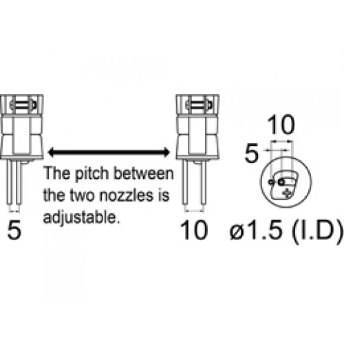 HAKKO A1325 Dual Single hot air nozzle Size Φ1.5 x 5 to 10 HAKKO A1325 Dual Single hot air nozzle Size Φ1.5 x 5 to 10
