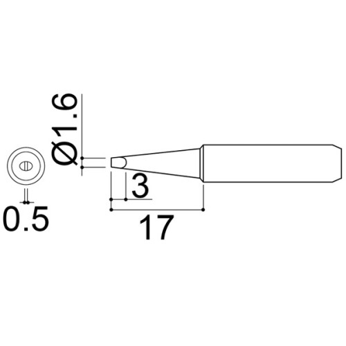 HAKKO 900M-T-1.6D Shape-1.6D soldering tip