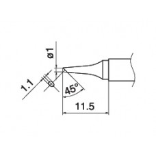 HAKKO T15-BCF1 Shape-1BC Tinned cut surface only soldering tip for handpiece FM-2027 and FM-2028