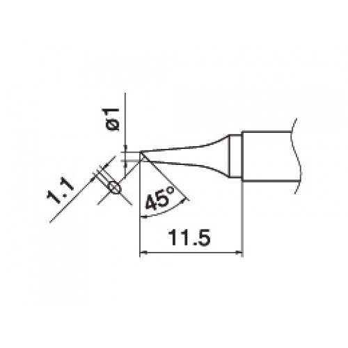 HAKKO T15-BCF1 Shape-1BC Tinned cut surface only soldering tip for handpiece FM-2027 and FM-2028 HAKKO T15-BCF1 Shape-1BC Tinned cut surface only soldering tip for handpiece FM-2027 and FM-2028