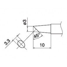 HAKKO T15-BCF3 Shape-3BC Tinned cut surface only soldering tip for handpiece FM-2027 and FM-2028