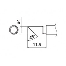 HAKKO T15-CF4 Shape-4C Tinned cut surface only soldering tip for handpiece FM-2027 and FM-2028