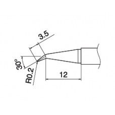 HAKKO T15-J02 Shape-0.2J (Shape-0.2RSB) soldering tip for handpiece FM-2027 and FM-2028