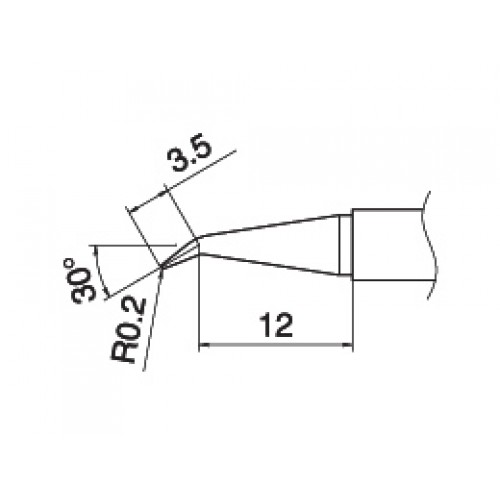 HAKKO T15-J02 Shape-0.2J (Shape-0.2RSB) soldering tip for handpiece FM-2027 and FM-2028 HAKKO T15-J02 Shape-0.2J (Shape-0.2RSB) soldering tip for handpiece FM-2027 and FM-2028