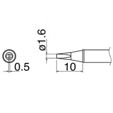HAKKO T31-02D16 Shape-1.6D Soldering Tip for FX-100 Temp. 400°C