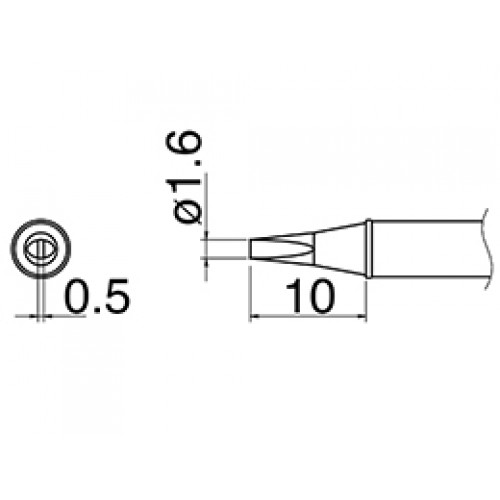HAKKO T31-02D16 Shape-1.6D Soldering Tip for FX-100 Temp. 400°C