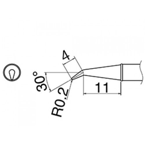 HAKKO T31-02J02 Shape-0.2RSB Soldering Tip for FX-100 Temp. 400°C