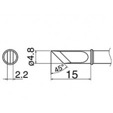 HAKKO T31-02KU Shape-KU Soldering Tip for FX-100 Temp. 400°C