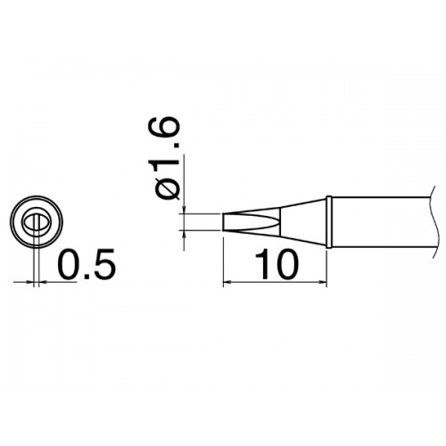 HAKKO T31-03D16 Shape-1.6D Soldering Tip for FX-100 Temp. 350°C