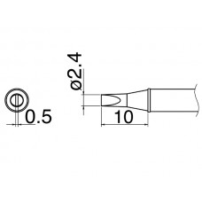 HAKKO T31-03D24 Shape-2.4D Soldering Tip for FX-100 Temp. 350°C