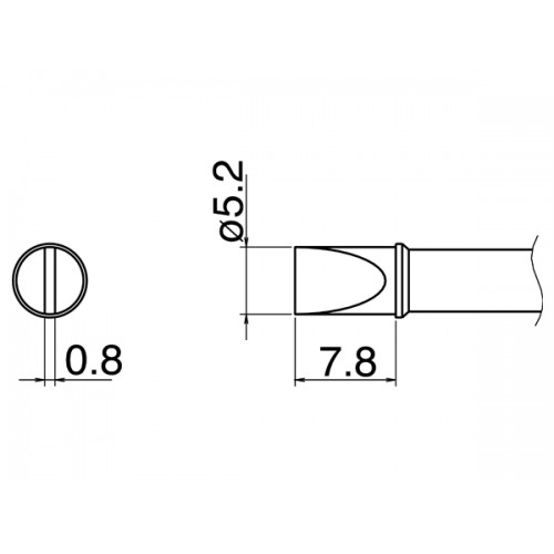 HAKKO T31-03D52 Shape-5.2D Soldering Tip for FX-100 Temp. 350°C