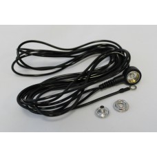 Iteco Black Ground Cable 3m., female button 10mm / eylet