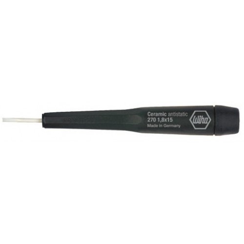 Wiha 02167 Ceramic Antistatic Slotted Screwdriver 1.8mm x 15mm