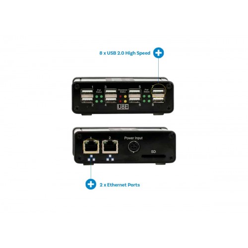 Cambrionix EtherSync8 8 ports | Ethernet | USB 2.0 | 2.1A (10W) per port | Charge & Sync | Desktop