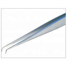 Piergiacomi 65A SA Tweezers with very long, thin blades and very fine tips, bent at 40°
