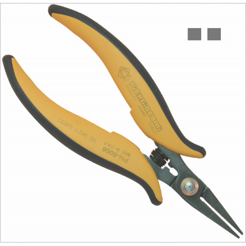 Piergiacomi PN 5005 Pinza becchi lunghi a punta zigrinati, spessore 5mm
