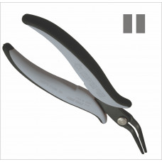 Piergiacomi PNB 2007 D Long serrated 45° bent flat-nose pliers, ESD version