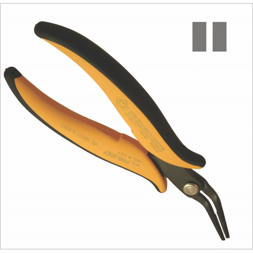 Piergiacomi PNB 2007 Long serrated 45° bent flat-nose pliers