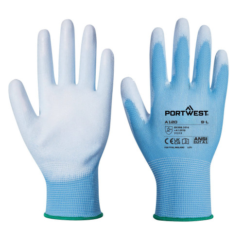 Portwest A120 PU Palm Gloves, Blue