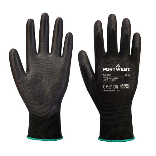 Portwest A120 Guanti con palmo in PU, Nero Portwest A120 Guanti con palmo in PU, Nero
