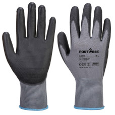 Portwest A120 Guanti con palmo in PU, Grigio/Nero