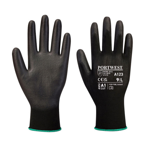 Portwest A123 Latex Free PU Palm Glove - Full Case (144), Black Portwest A123 Latex Free PU Palm Glove - Full Case (144), Black