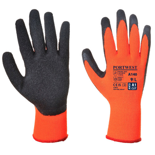 Portwest A140 Thermal Grip Glove, Orange/Black Portwest A140 Thermal Grip Glove, Orange/Black