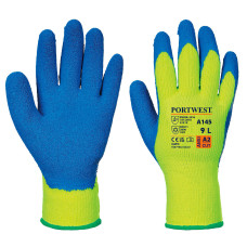 Portwest A145 Cold Weather Grip Glove, Yellow/Blue