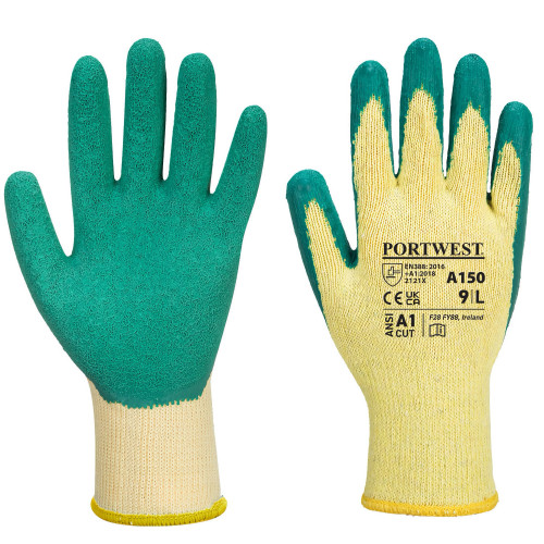 Portwest A150 Classic Grip Glove - Latex, Green