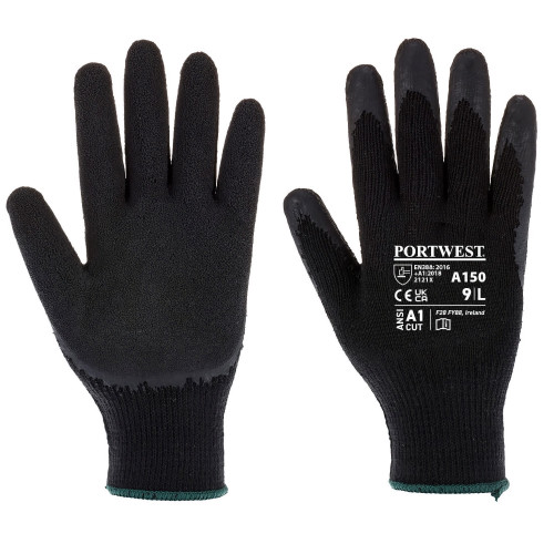 Portwest A150 Classic Grip Glove - Latex, Black Portwest A150 Classic Grip Glove - Latex, Black