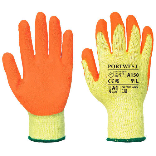 Portwest A150 Classic Grip Glove - Latex, Orange