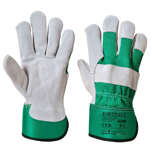 Portwest A220 Premium Chrome Rigger Gloves, Green Portwest A220 Premium Chrome Rigger Gloves, Green
