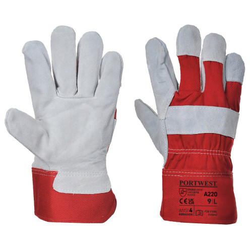 Portwest A220 Premium Chrome Rigger Gloves, Red Portwest A220 Premium Chrome Rigger Gloves, Red