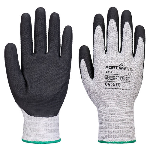 PORTWEST A312 Grip 13 Glove Nitrile Diamond Knit Grey/Black 12 pcs. PORTWEST A312 Grip 13 Glove Nitrile Diamond Knit Grey/Black 12 pcs.