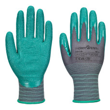 Portwest A313 Grip 15 Wrinkled Nitrile Glove (Pk12), Grey/Green