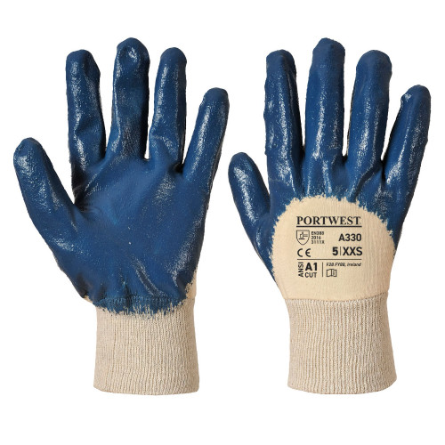 PORTWEST A330 3/4 Coated Nitrile Glove, Navy Blue PORTWEST A330 3/4 Coated Nitrile Glove, Navy Blue