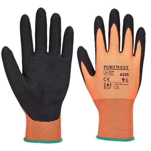 Portwest A335 Dermi-Grip NPR15 Nitrile Sandy, Orange/Black
